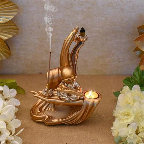 Buy 3 in 1 Little Monk Gift Set | Dhoop, T-light & Incense Stick Holder ...