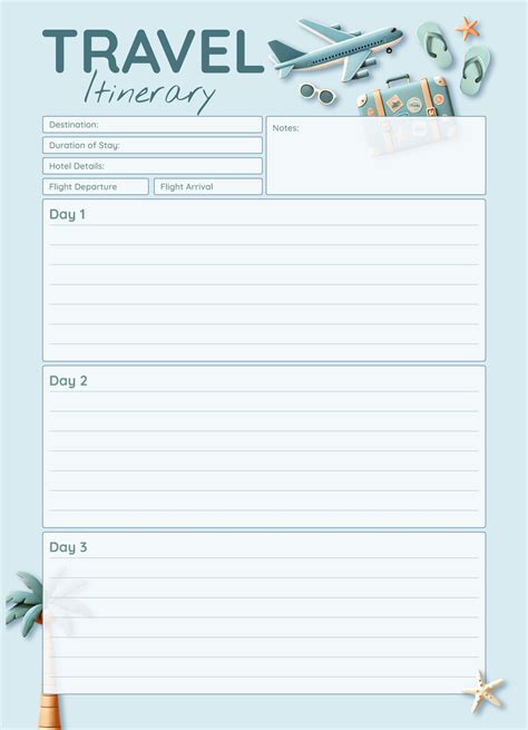 Blank Travel Itinerary Free Google Docs Template | Travel itinerary ...
