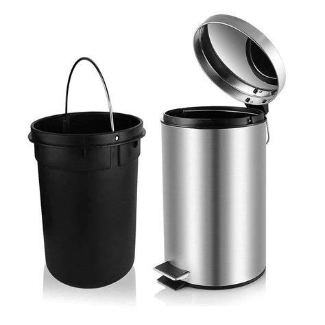 OPR Stainless Steel Round Pedal Dustbin with Soft Close Lid | Steel ...