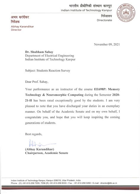 Shubham Sahay, IIT Kanpur - Teaching