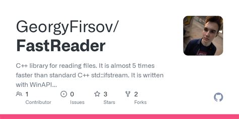 GitHub - GeorgyFirsov/FastReader: C++ library for reading files. It is ...