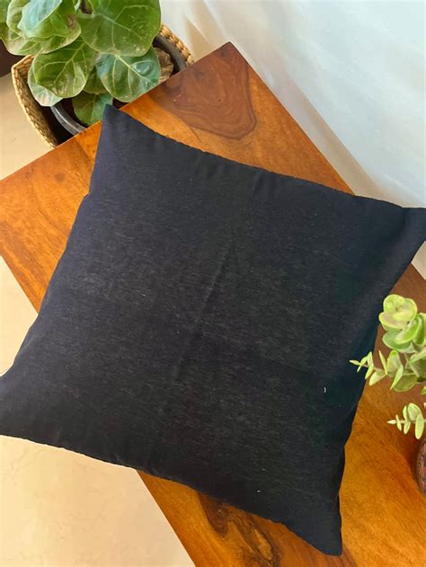 Solid Black Cotton Cushion Cover - MnR Decor