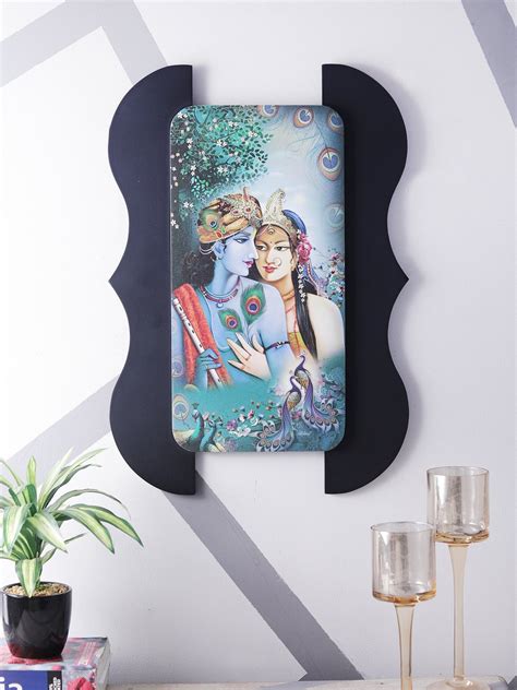 Home Sparkle MDF Sparkling Digital Print Radha Krishna Wall Art (35 Cm ...