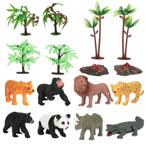 Safari Animal Set Large Plastic African Jungle Animals Playset 8 ...