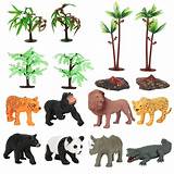 Safari Animal Set Large Plastic African Jungle Animals Playset 8 ...