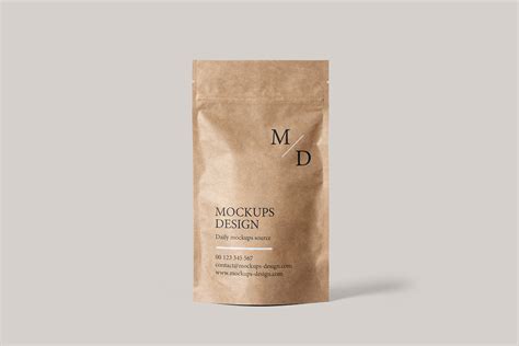 Free Kraft Paper Doypack Mockup PSD | Free Mockup World