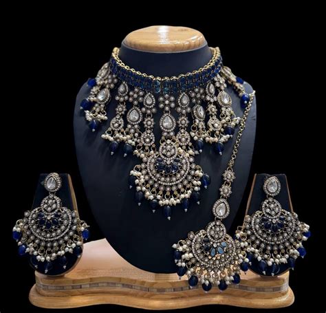 Monzonite Royal Blue Heavy Choker - Statement Gemstone Necklace – Zevar
