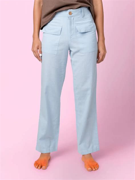 Juno - Blue Patch Pocket Pants