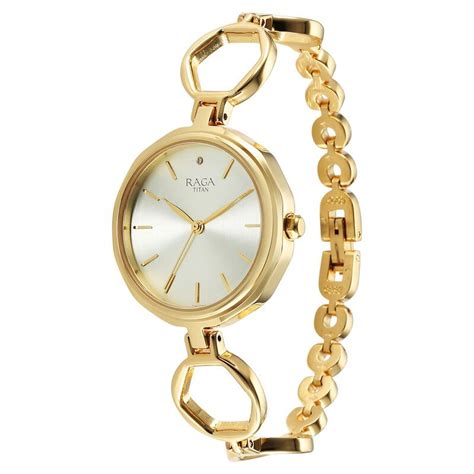 Buy Online Titan Raga Viva Golden Dial Quartz Analog with Date Metal ...