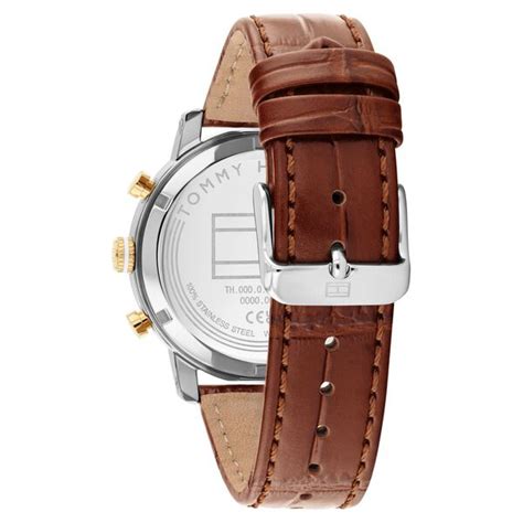 Buy Online Tommy Hilfiger Quartz Multifunction Silver Dial Brown ...