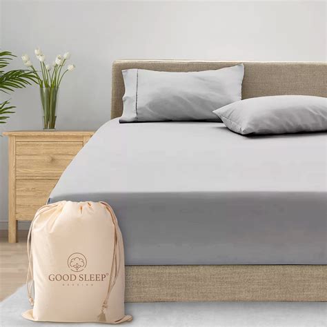 Good Sleep Bedding Twin Size Fitted Sheet Only Light Gray Egyptian ...
