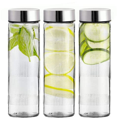 Dcloud 750ml Airtight Glass water Bottle with Leak Proof Double Layer ...