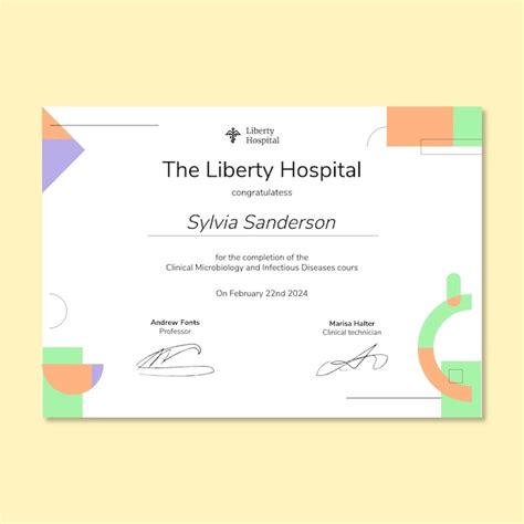 Hospital certificate template design | Free Vector