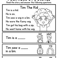 Reading Comprehension: Tim the kid - Reading Comprehension for Kids ...