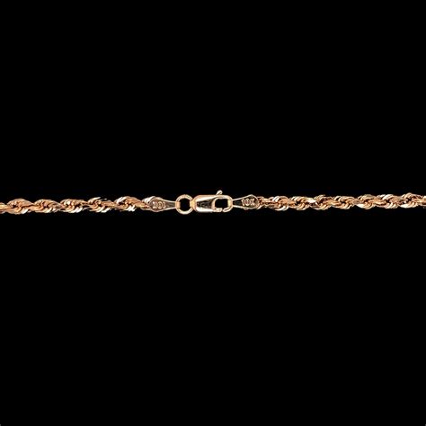 10K Rose Gold Hollow Rope Chain Necklace // 3mm (16") - Best Silver ...