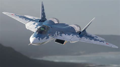Sukhoi SU-57 Camo Flight 3D Model $149 - .3ds .fbx .max .obj .ma .blend ...