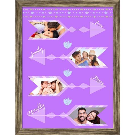 ArtzFolio Family Arrow Photo Collage Antique Gold Wood Frame ...