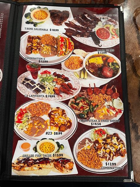Menu at Ajuua's Mexican Restaurant, Midland