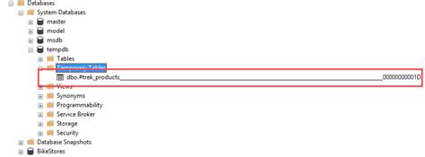 SQL Temporary Table 的图像结果