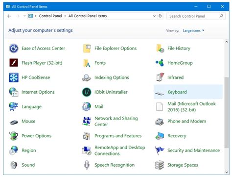Image result for Control Panel Keyboard Setting