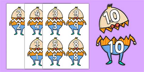 Humpty Dumpty Matching Numbers to 10 Activity (teacher made)