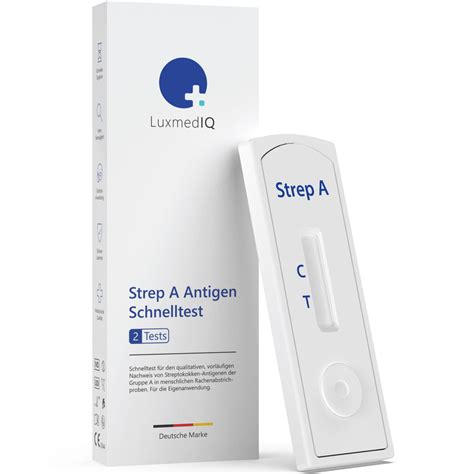 LuxmedIQ Streptokokken A Schnelltest - Strep A Test mit Rachenabstrich - Selbsttest für Zuhause ...
