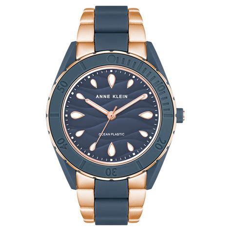 Buy Online Anne Klein Quartz Analog Blue Dial Rose Gold Plastic Strap ...