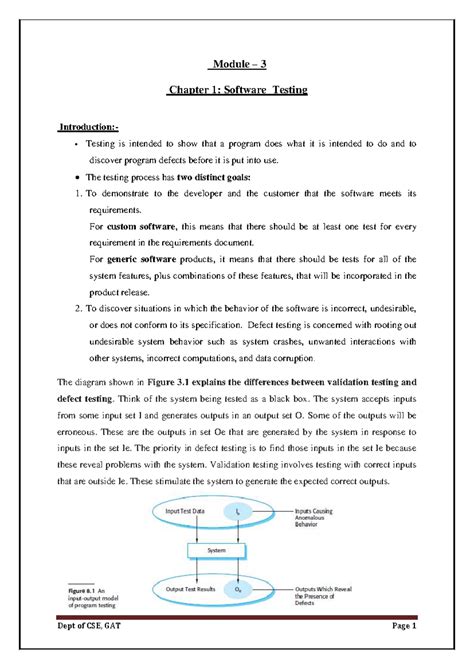 Module 3 Chapter 1: Software Testing and Development Techniques - Studocu