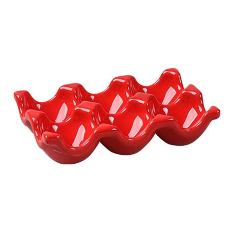 Ceramic Egg Box Egg Tray Holder Non Slip Egg Storage Organizer for ...