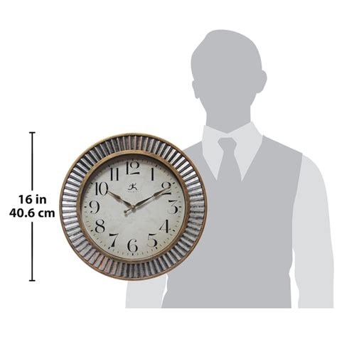Infinity Instruments Contemporary 16 in Round Wall Clock - Brushed Gold ...