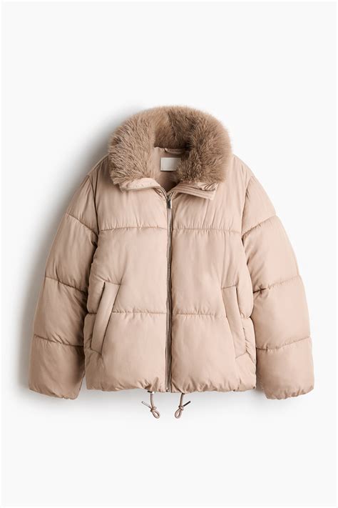 Oversized puffer jacket - Light mole - Ladies | H&M IN
