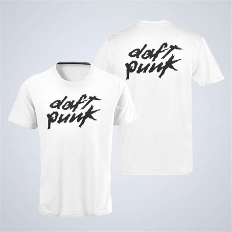 Daft Punk T-Shirt, Daft Punk Logo White T-Shirt, Electronic Rock ...