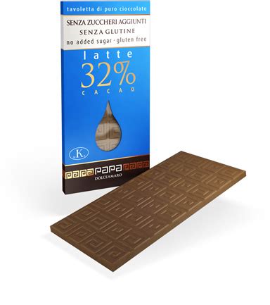 Cioccolato senza glutine al Latte senza zuccheri aggiunti 90gr