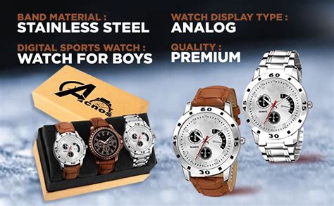 Acnos® Premium Special Super Quality Assorted Dial Analog Watches Combo ...