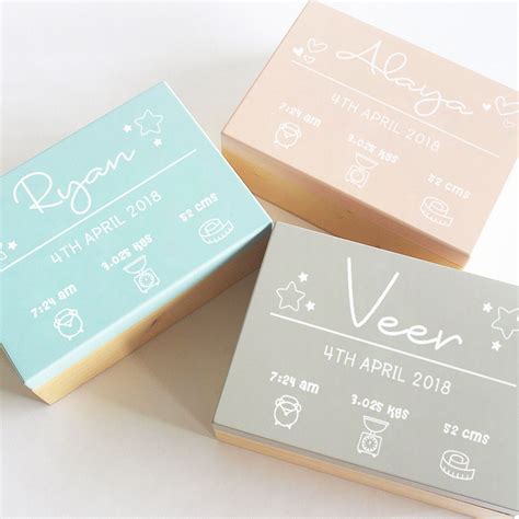 Personalized Birth Statistics Keepsake Box – Buy Now at My Baby Babbles
