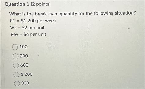 Image result for Break-Even Quantity Example