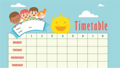 School Time Table | Design 2 - Your Home Teacher