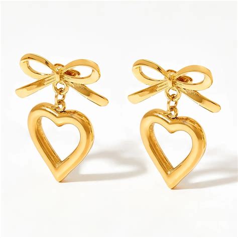 Heart Bow Earrings 2.0 – The Haute Bling