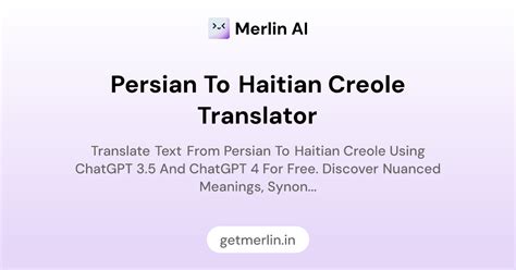 Persian to Haitian Creole Translator