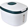TRADY 10kg Rice Dispenser with Measuring Cup Insect-Proof Box Plastic ...