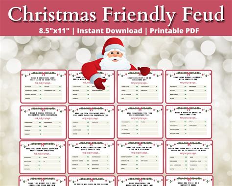 Free printable christmas family feud game – Artofit