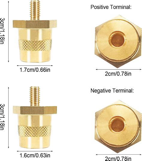 Buy 2pcs Battery Terminal Connector, Auto battery Terminal Brass Post ...