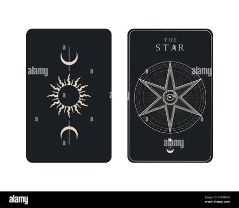 Tarot card of Major Arcana the Star. Tarot card in front and reverse ...