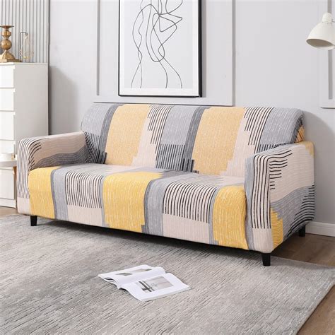 Multicolor Linear Lines Print Elastic Sofa Cover | HOKIPO – HOKIPO ...