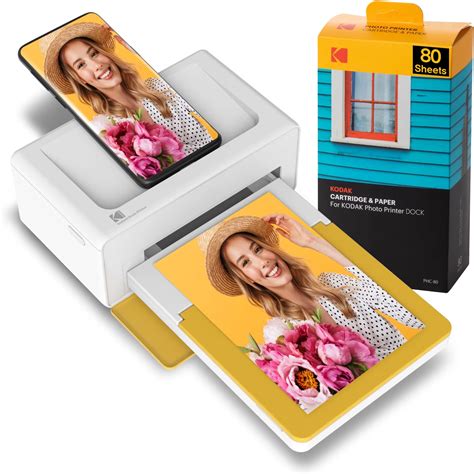 KODAK Dock Plus 4PASS Instant Photo Printer (4x6 inches) + 90 Sheets ...