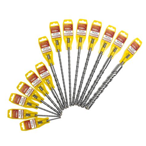 Long SDS Max Rotary Hammer Drill Bits Masonry Wall Drilling - SDS Plus Drill Bit and Flat Tip ...