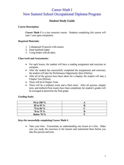 Fillable Online Career Math IStudent073007doc Fax Email Print - pdfFiller