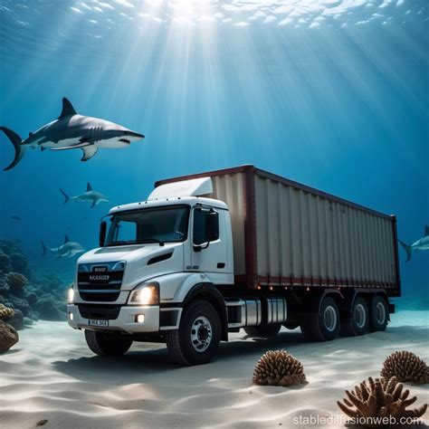 Truck Carrying Mechanical Sharks | Stable Diffusion Online