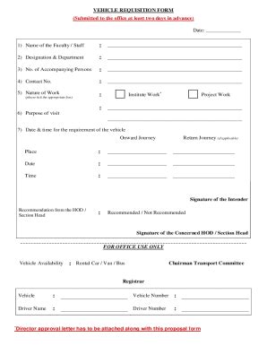 Fillable Online Vehicle Requisition Form Fax Email Print - pdfFiller