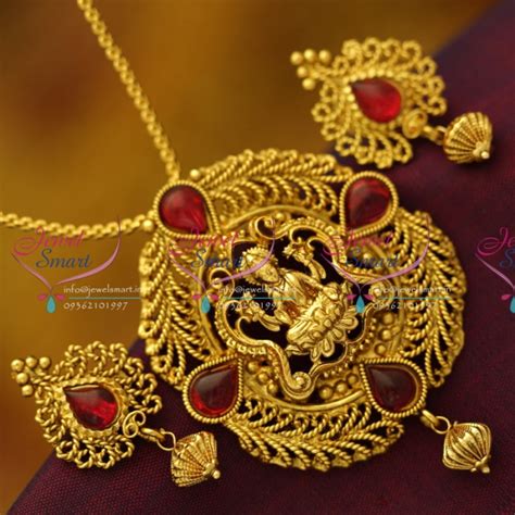 PS1626 Antique Nagas Chain Pendant Sets South Indian Temple Jewellery ...